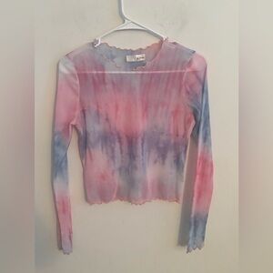 Le June Women Whimsical Y2K Top Sheer Large indie Colorful Coquette Layering